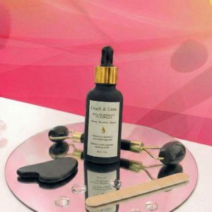 Coffret sérum régénérant ongles fragiles Coach&Glow avec Gua Sha roller pochette coeur